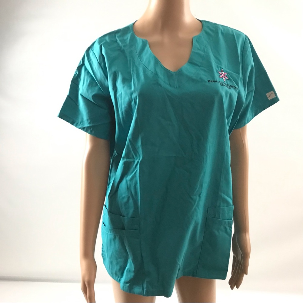 Butter Soft Scrub Top Size M Turquoise Teal